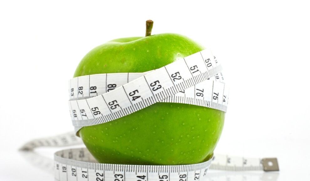 apples wrapped in measuring tape