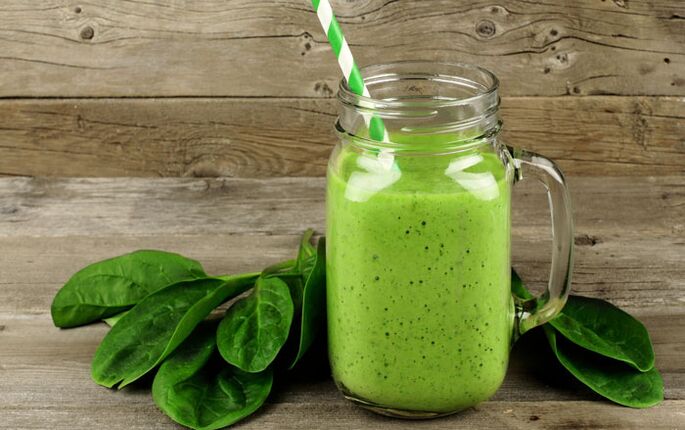Smoothie for detoxification of green flax seeds - shake to drink on an empty stomach