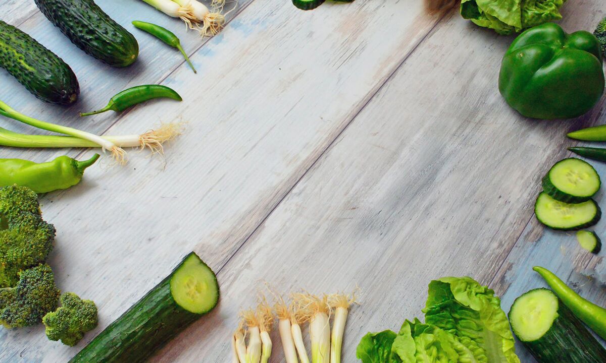 Low calorie green vegetables on the buckwheat diet menu